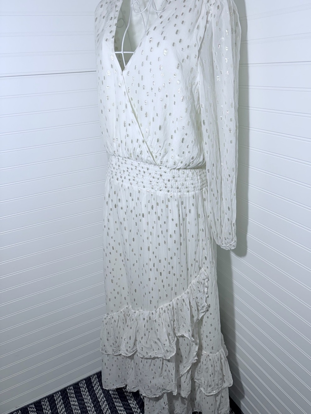 Lilly Pulitzer Ivory Dress with Gold Metallic Dot Detail - Picture 7 of 14
